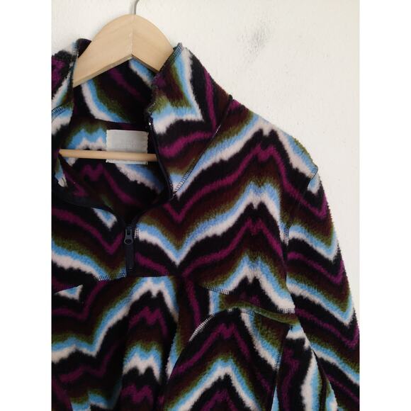 Urban Outfitters Purple Blue Chevron Striped Fleece Popover Babydoll Sweater S - Picture 4 of 9